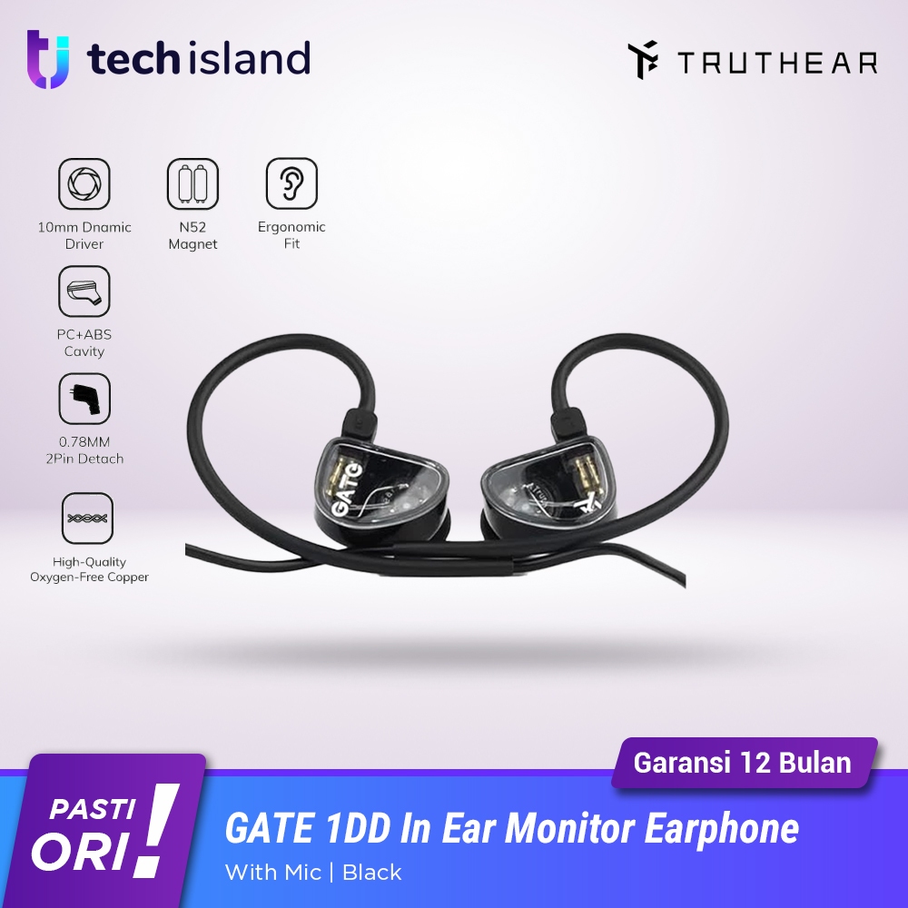 TruthEar GATE 1DD Dynamic Driver In Ear Monitor Earphone 10mm Driver
