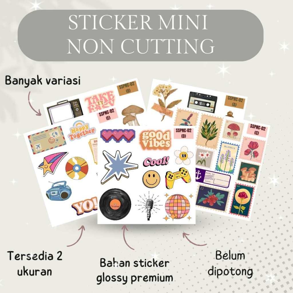 

[paww.craft] Mini sticker sheet stiker non cut deco journaling scrapbook cute aesthetic banyak varian