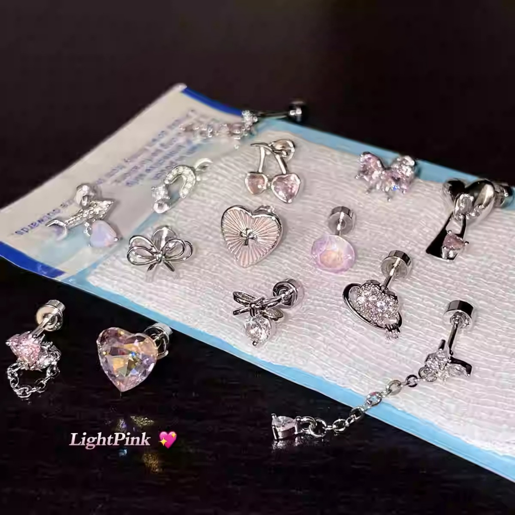 Titanium Anting untuk wanita, cocok untuk telinga bagian luar, desain mewah dengan batu berkilau, di