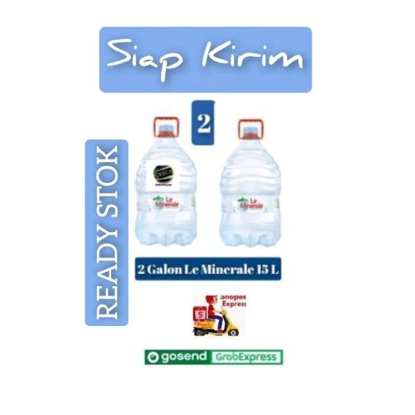 

2 Galon Air Minum( Drinking Water) Le Minerale 15 Liter.