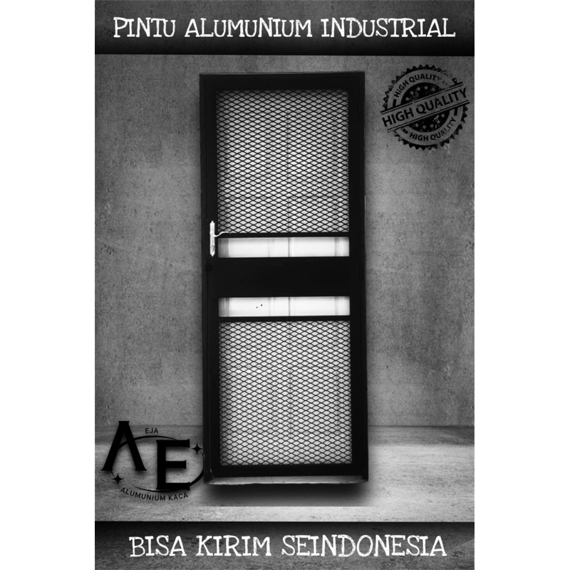 PINTU ALUMUNIUM KAWAT NYAMUK INDUSTRIAL 200x90cm (bisa custom ukuran)