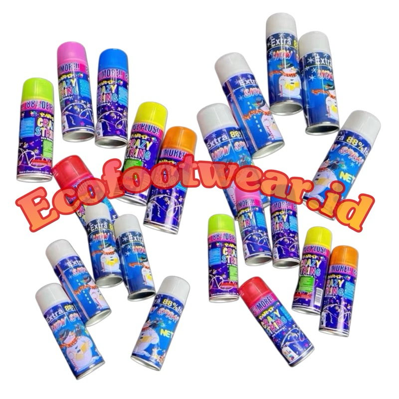 Snow string spray crazy ulang tahun semprotan party perayaan ulang tahun happy birthday ecofootwear.