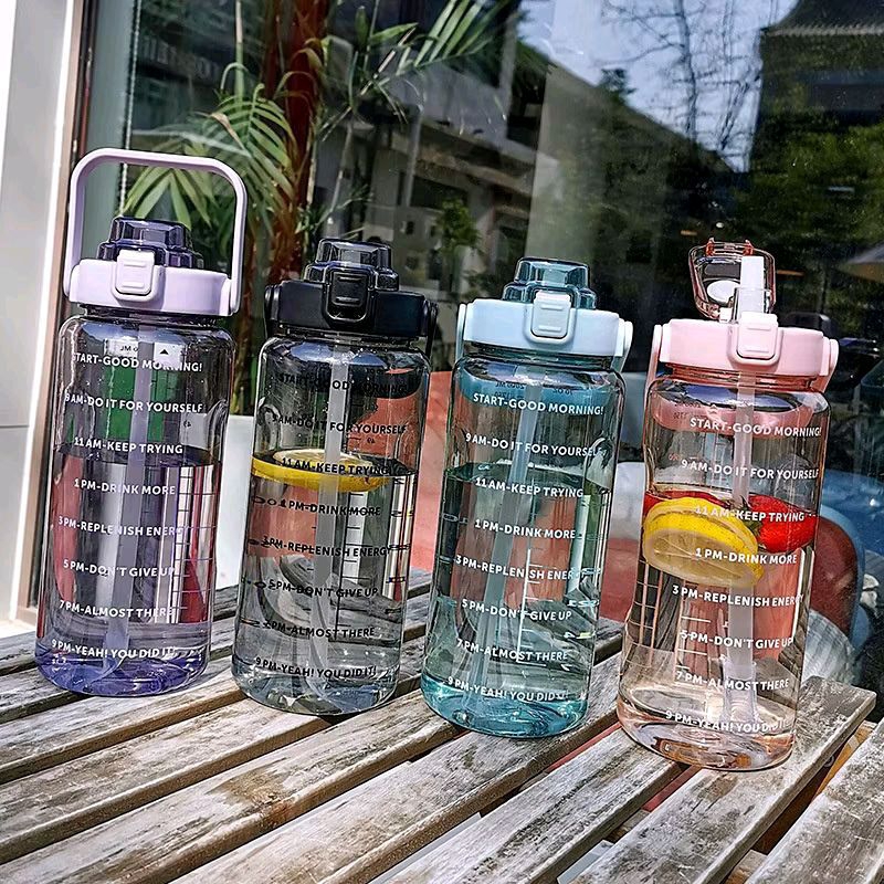B (B95) BOTOL MINUM KOREA VIRAL TUMBLER MOTIVASI MINUM 2 LITER