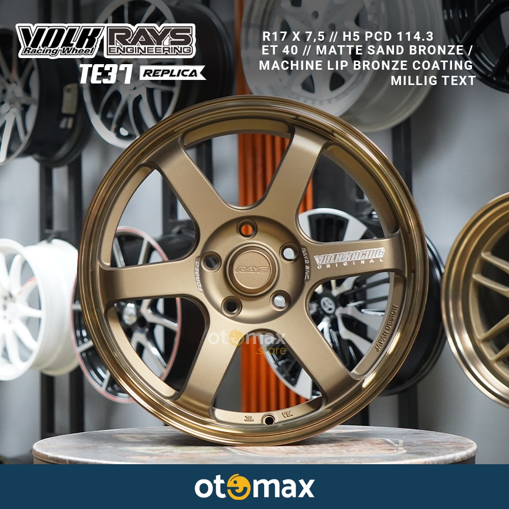 Velg Mobil Volk Rays TE37 Ring 17 X 7.5 H5 PCD114.3 ET 40 Matte Sandblast Bronze