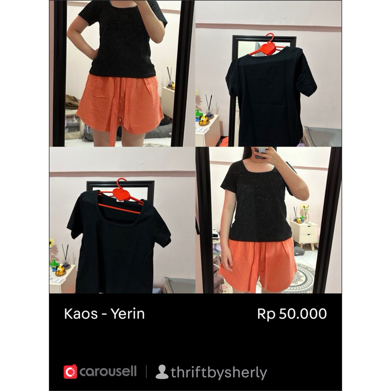 Kaos Crop Top Hitam Polos