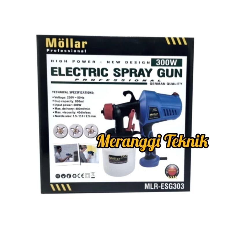 id3824 Spray gun elektrik Mollar ESG303 3 Nozzle alat cat semprot listrik