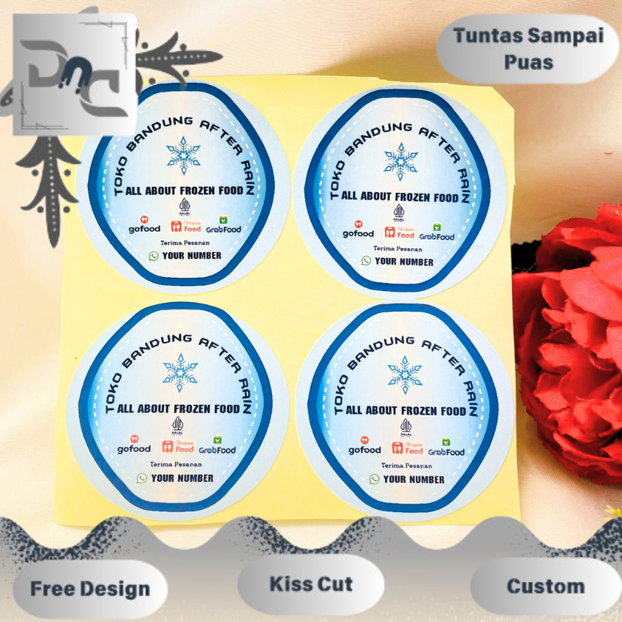 

2-4 Dnd Cetak Stiker Makanan Beku Label Jajan Free Desain Frozen Food Daging Bulat Chromo Murah