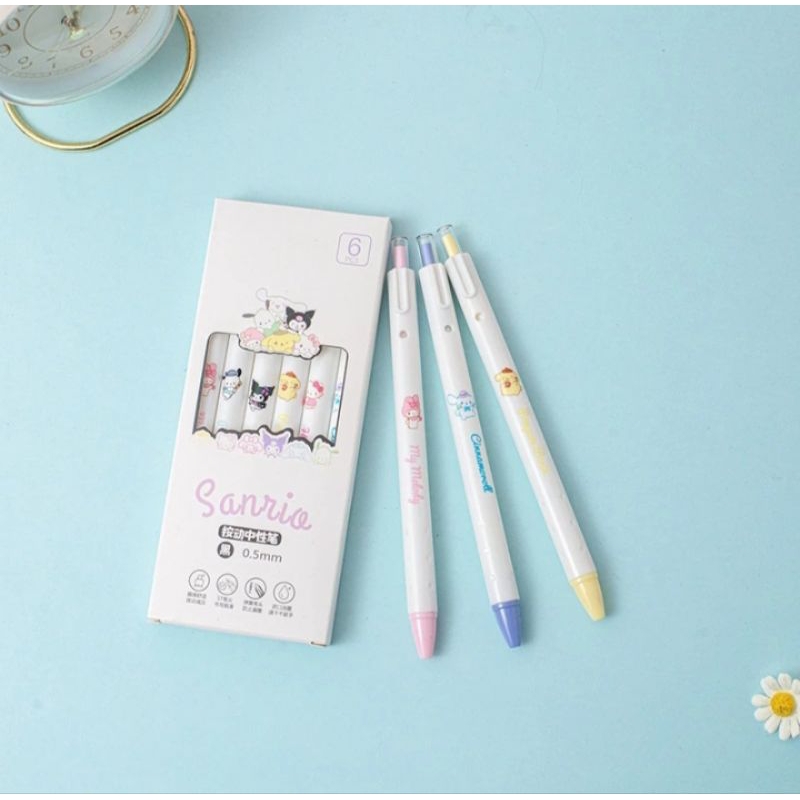 

Pulpen Cetek Premium Sanrio 1 Set Isi 6 Pcs Penghapus Gel Premium Sanrio MN-1518 Alat Tulis Sekolah Termurah