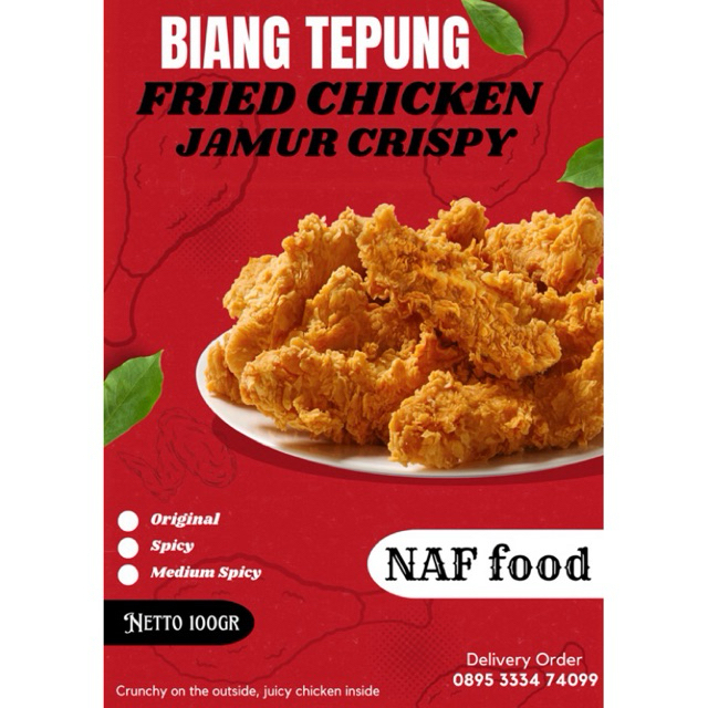 

Tepung Biang Kentucky Dan Jamur Crispy NAF FOOD 100gr+14gr