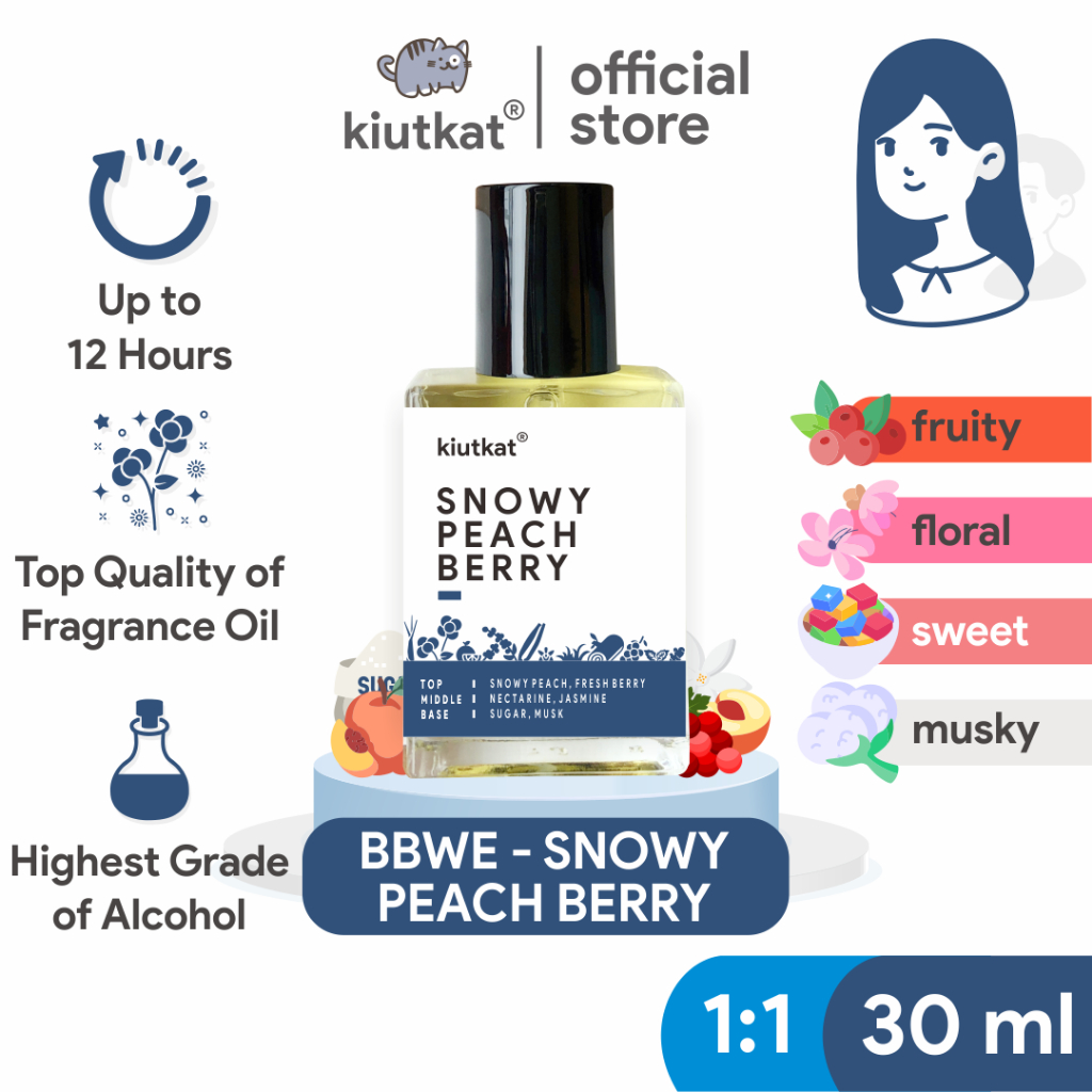 SNOWY PEACH BERRY by KIUTKAT - Parfum Wanita Original Isi 30ml | Searah BBWE - SNOWY PEACH BERRY