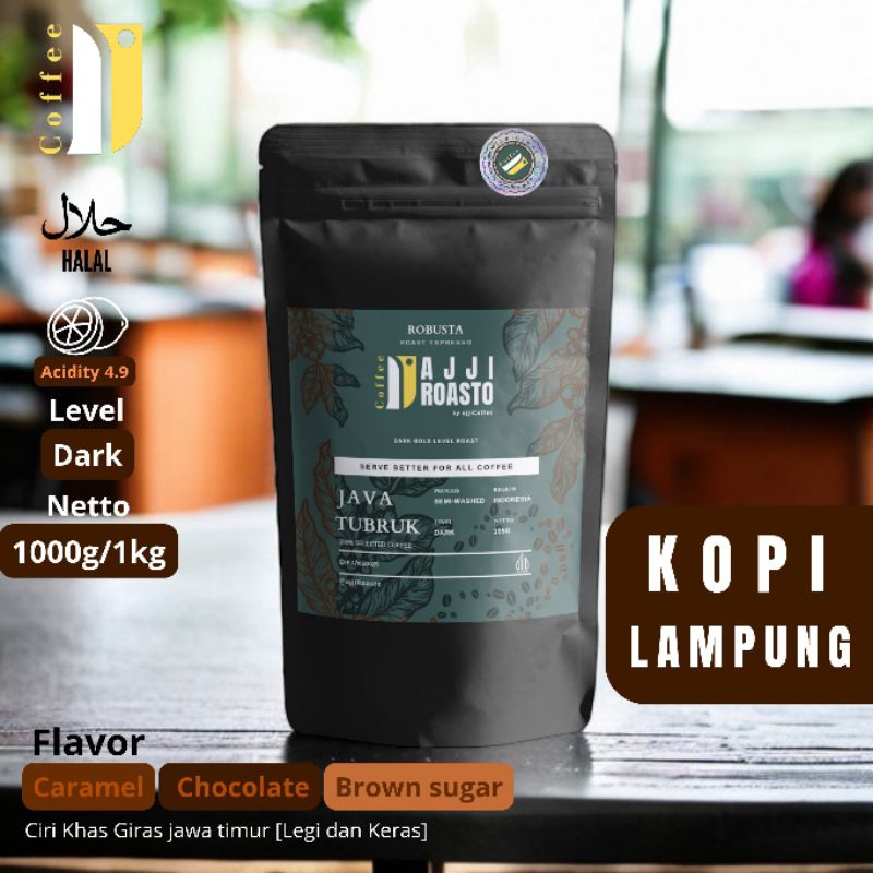 

ajjiStore - Kopi Robusta Lampung AjjiRoasto Java Tubruk Autentik Proses Tradisional Roast 1000g/1kg by ajjiCoffee