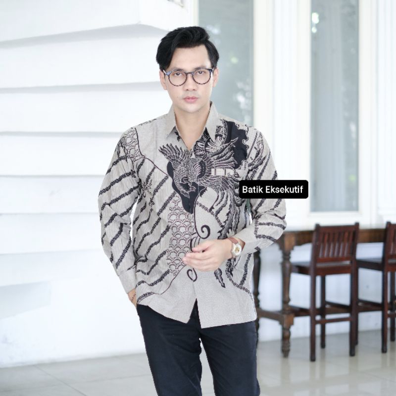 Batik Pria Lengan Panjang Keris Modern Premium Baju Atasan Batik Cowok Original BATIK PRIA SLIMFIT