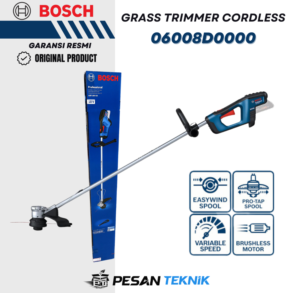 Mesin Potong Rumput Baterai Grass Trimmer Cordless Bosch GRT18V-33 06008D0000