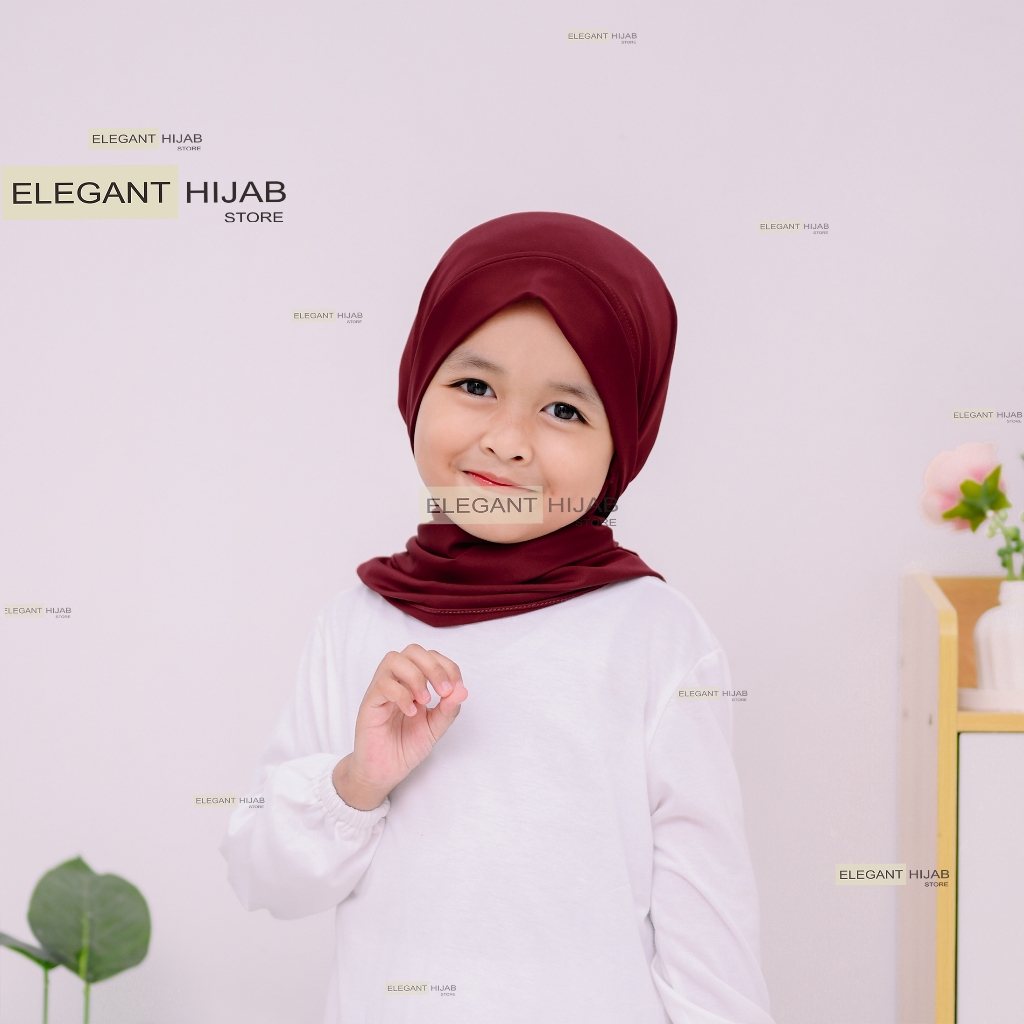 Jilbab Segitiga Instan Malay Anak Usia 1-3 th | Jilbab Segitiga Malay Anak Spandex Jersey