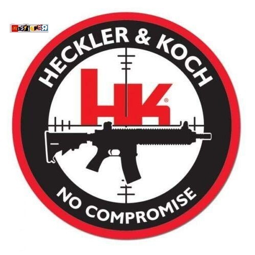 

sticker heckler n koch no compromise logo rounded stiker