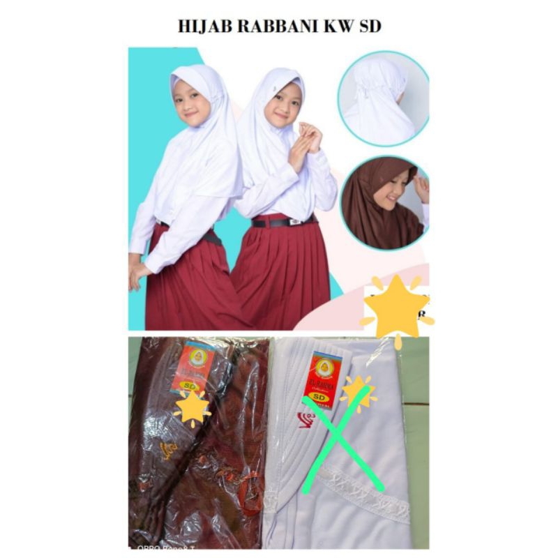 Hijab Rabbani UK anak Sputih dan coklat Pramuka saja*Harga *22.000*