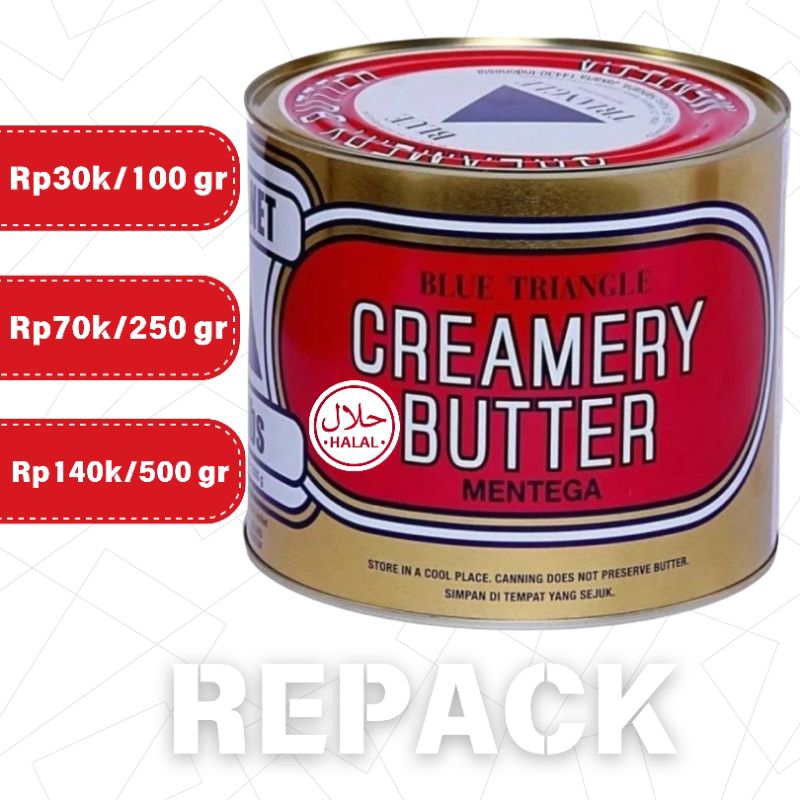 

BLUE TRIANGLE BUTTER CREAMERY DAN WANGI PENGGANTI WIJSMAN BUTTER LEZAT UNTUK MASAK COOKIES CAKE PASTRY LAPIS LEGIT REPACK 100 250 500 GR