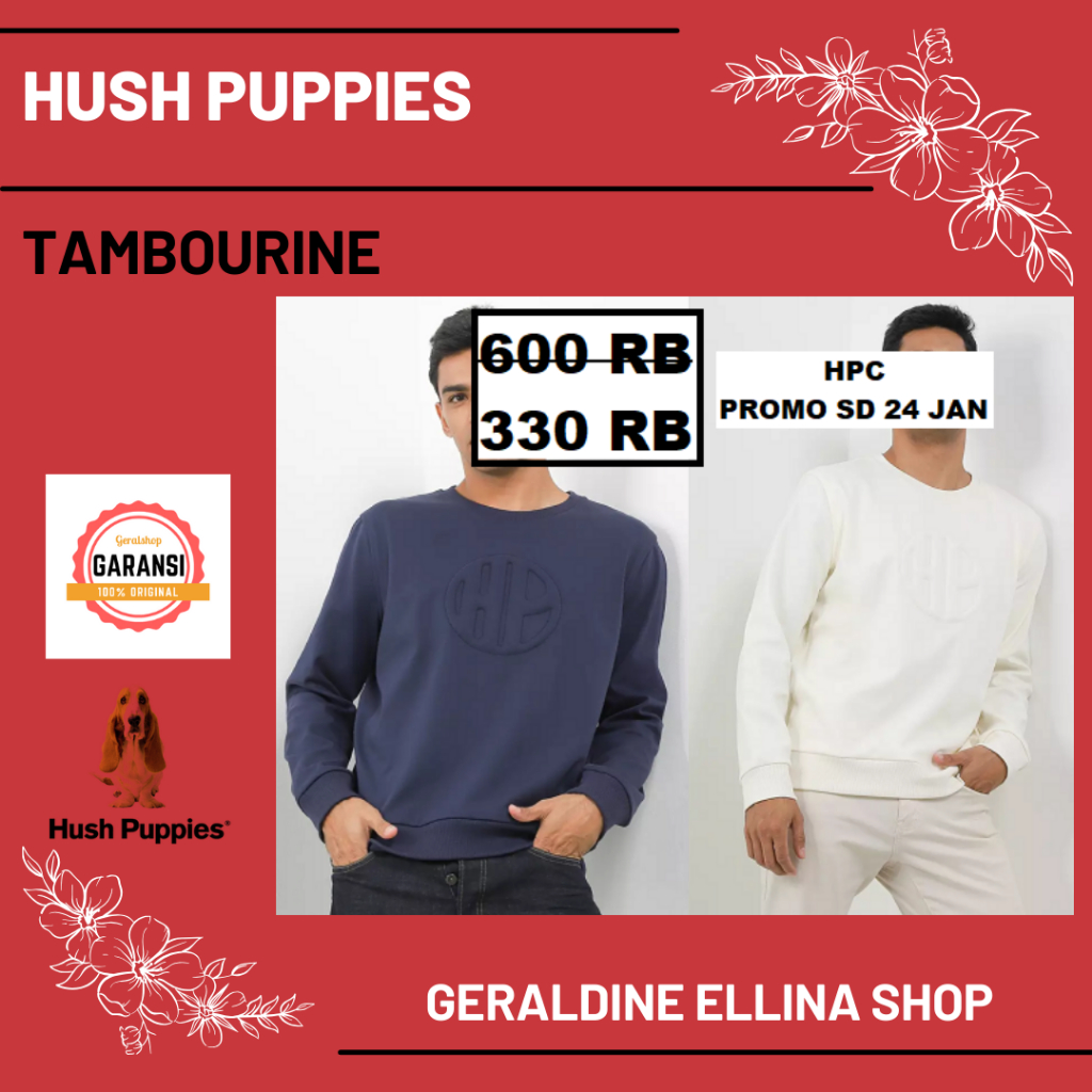 Baju sweater Hush puppies 100% original seri TAMBOURINE