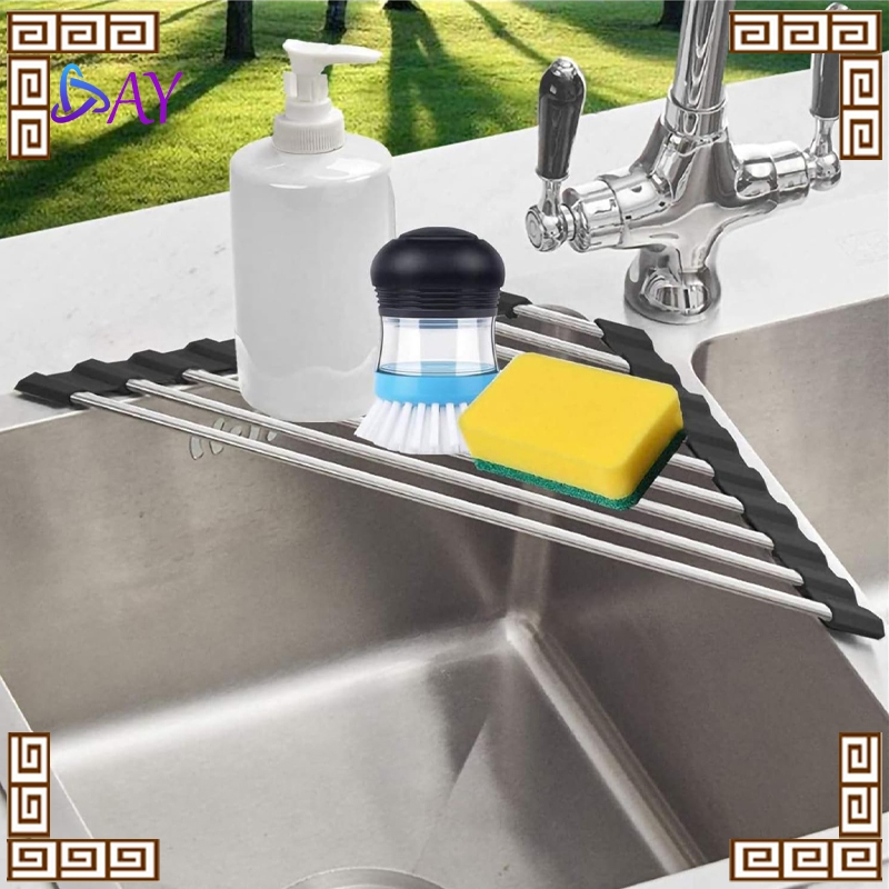 Kitchen Sink Tempat Wadah Tirisan Serbaguna Rak Cuci Piring Rak Tirisan Piring Buah Sayur Wastafel