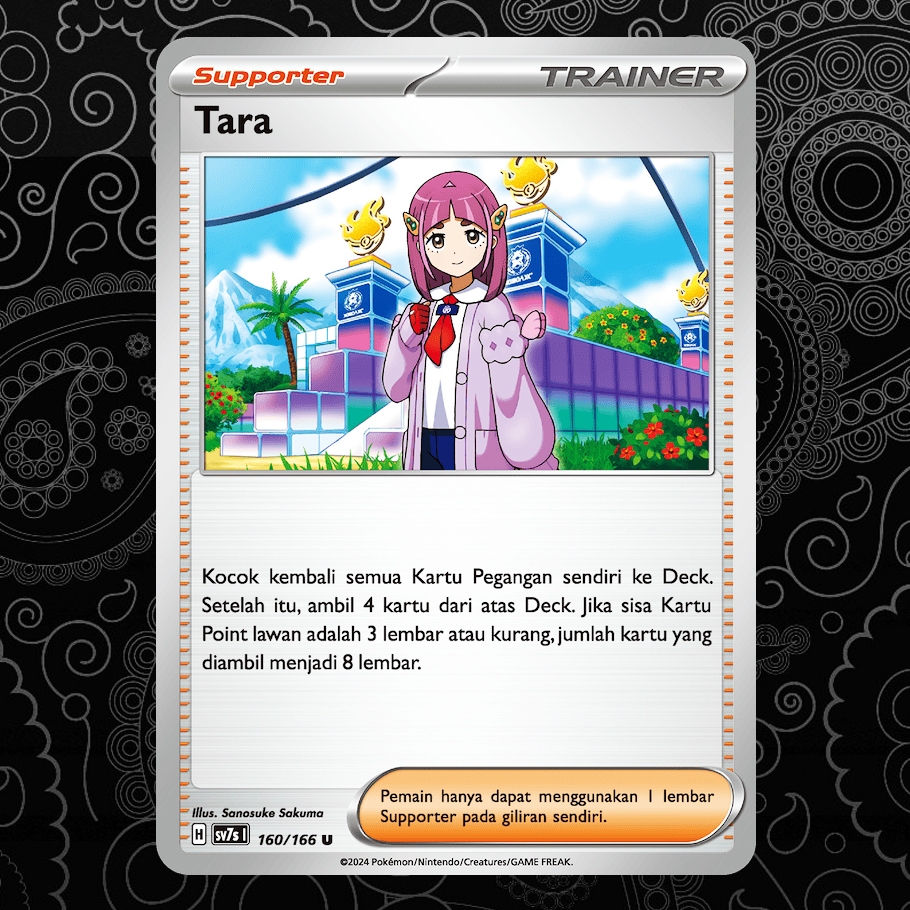 Supporter Tara sv7s TRAINER TCG Kartu Pokemon Indonesia ( Harga Untuk 1 Pcs )