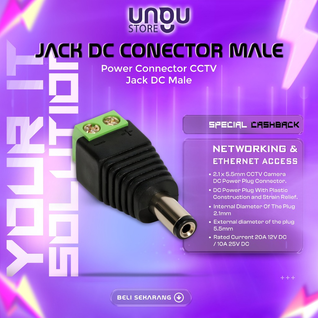 Jack DC Konektor Power Male Jack Adapter Power CCTV Male Konektor Jack DC Male