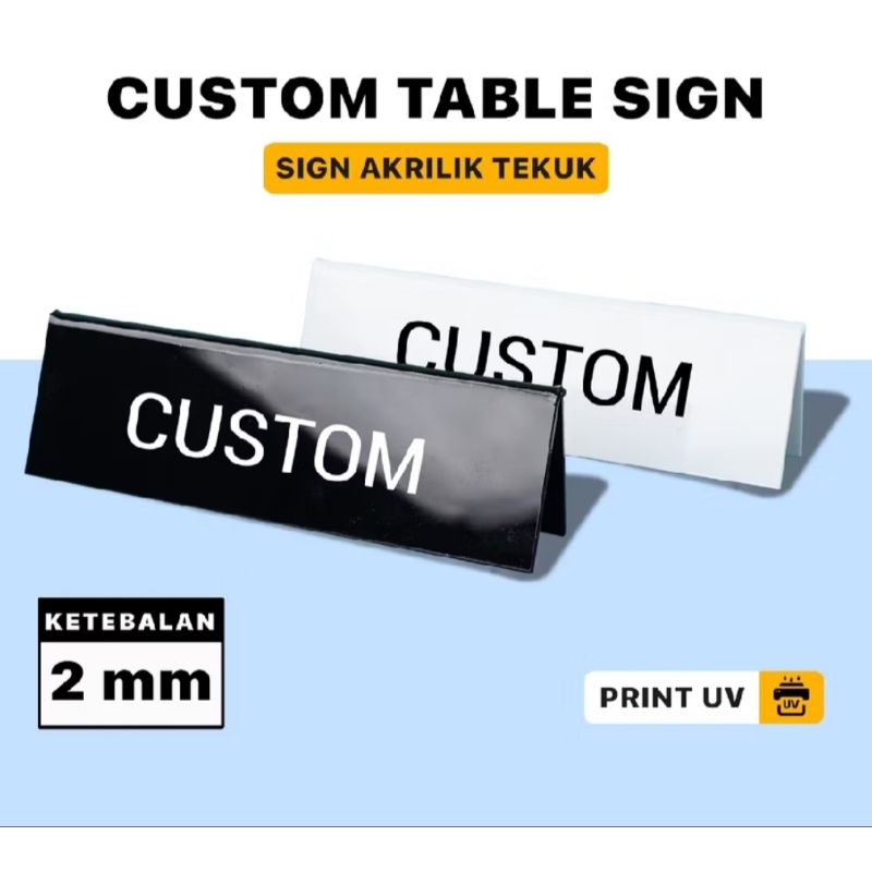 

Custom Table Sign Acrylic / Papan Penanda Meja Akrilik UV Print