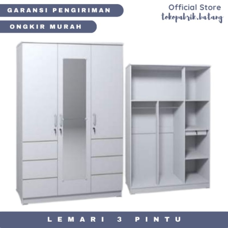 Lemari pakaian 3 pintu full kaca lemari baju modern minimalis lemari 3 pintu murah