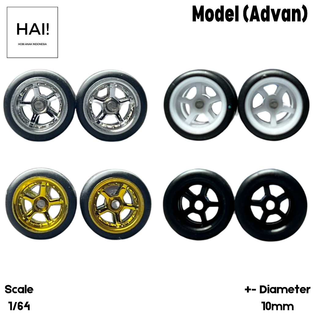 (Advan) Ban Karet Velg Diecast Hot Wheels