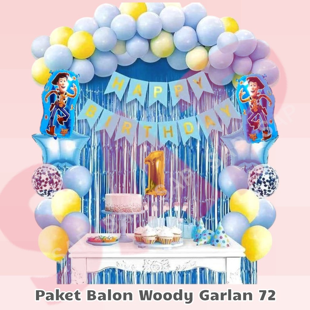 PAKET BALON WOODY GARLAND 72
