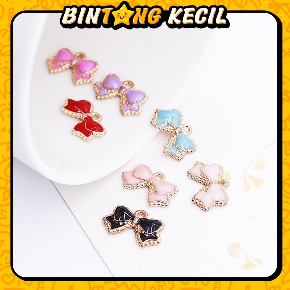 10 pcs Charm Pita - Gantungan Gelang/Bandul Anting/Bros DIY Logam Charm liontin enamel epoxy