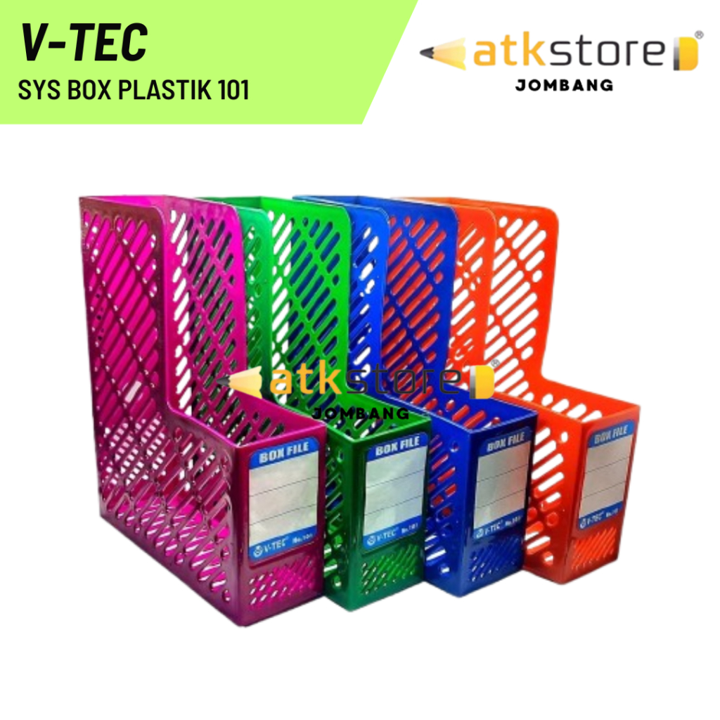 

V-TEC SYS Box Plastik 101 Warna Campur / V tec sys Box File Keranjang Plastik / Box File V-tec