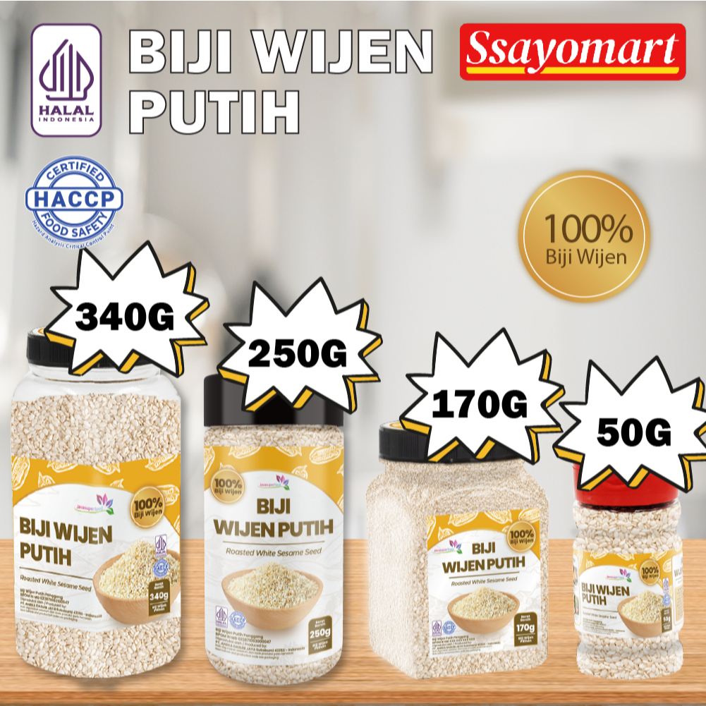 

[HALAL] BIJI WIJEN PUTIH 100% (50G/170G/250G/340G) / WHITE SESAME SEEDS