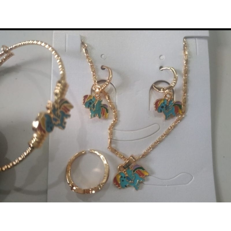 perhiasan anak 1 set pony biru