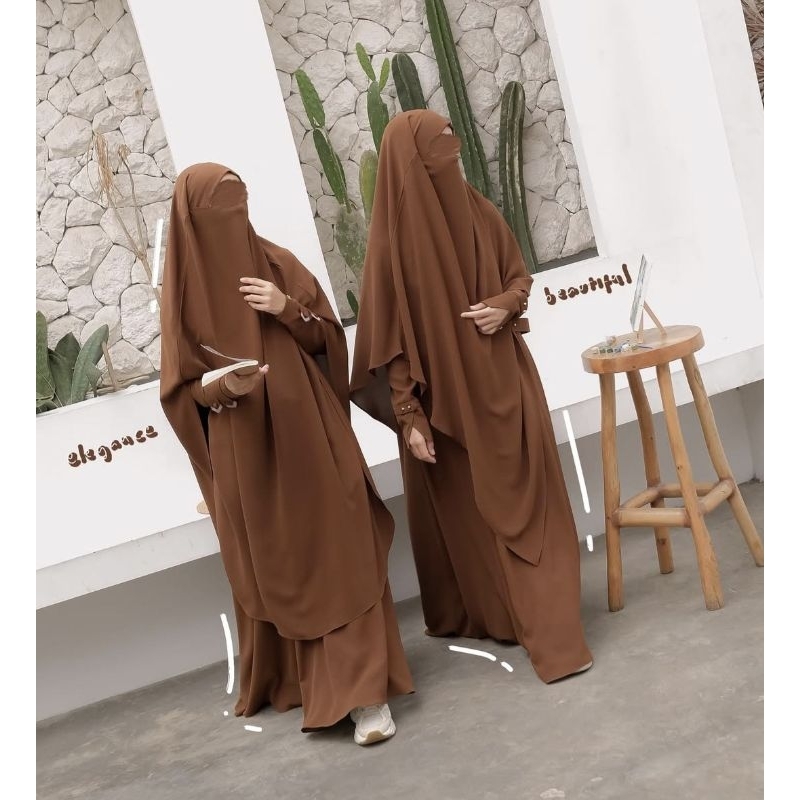 PRELOVED ALFI HURAIYAH ONE SET PLAIN REBORN CARAMEL