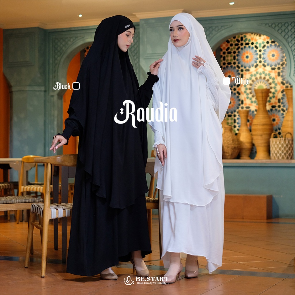 NEW PRODUCT Abaya Set | Abaya Umroh | Raudia Abaya Set FREE NIQAB by BE SYAR'I