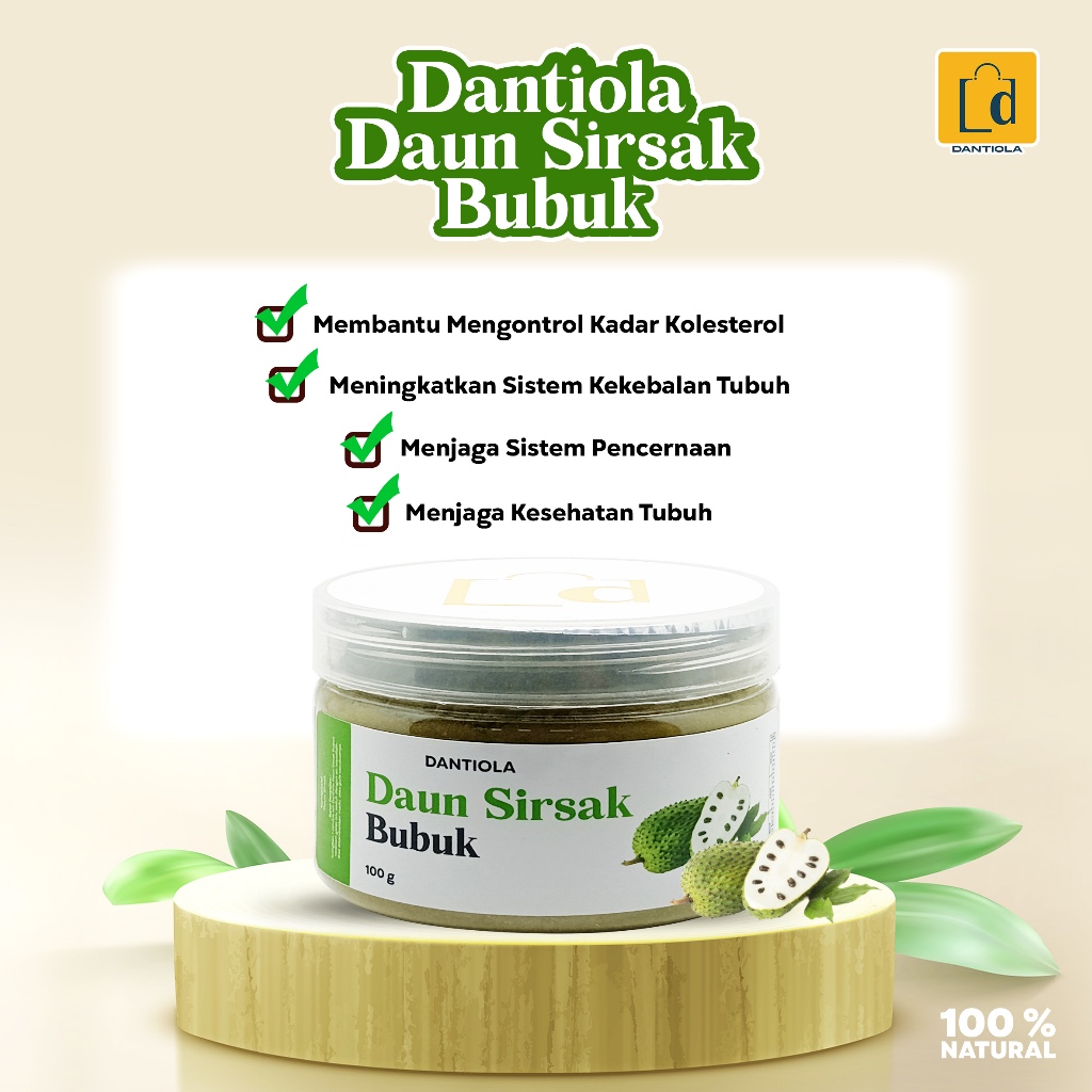 

Dantiola Daun Sirsak Bubuk Kemasan 100 Gram