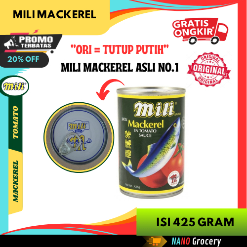 

Sarden Mili Mackerel Original 425 Gram | Ikan Sarden Kaleng "Tutup Putih