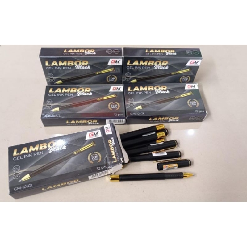 

(1pcs)Bolpen Gm-101GL Lambor gold/tinta hitam/mata pena 1,0 /pulpen tanda tangan