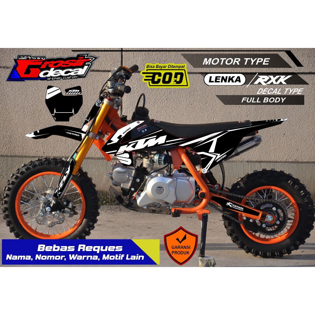 Decal Sticker Trail Mini LENKA / RXK / PC MOTO 50cc Full Body Free Custom