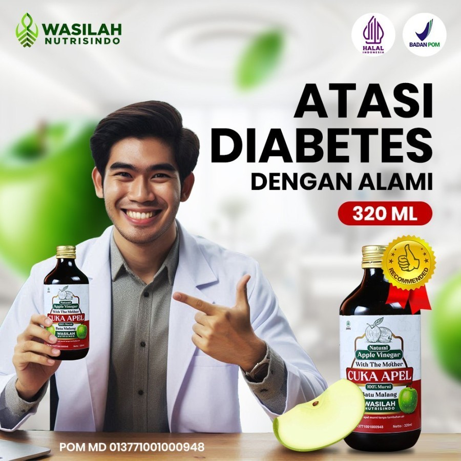 

Cuka Apel Batu Malang Organik Wasilah Nutrisindo Apple Vinegar With The Mother Original atasi Diabetes