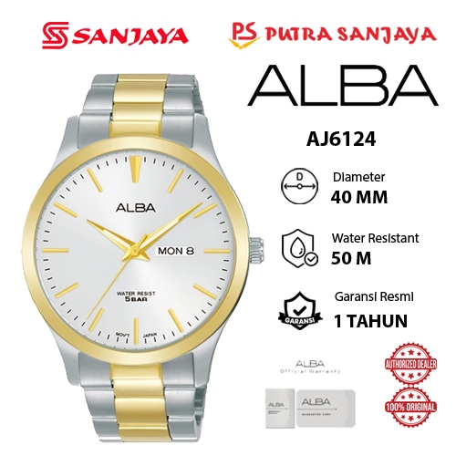Jam Tangan ALBA AJ6122 AJ6122X1 / AJ6124 AJ6124X1 / AJ6127 AJ6127X1 / AJ6128 AJ6128X1 Original Garan