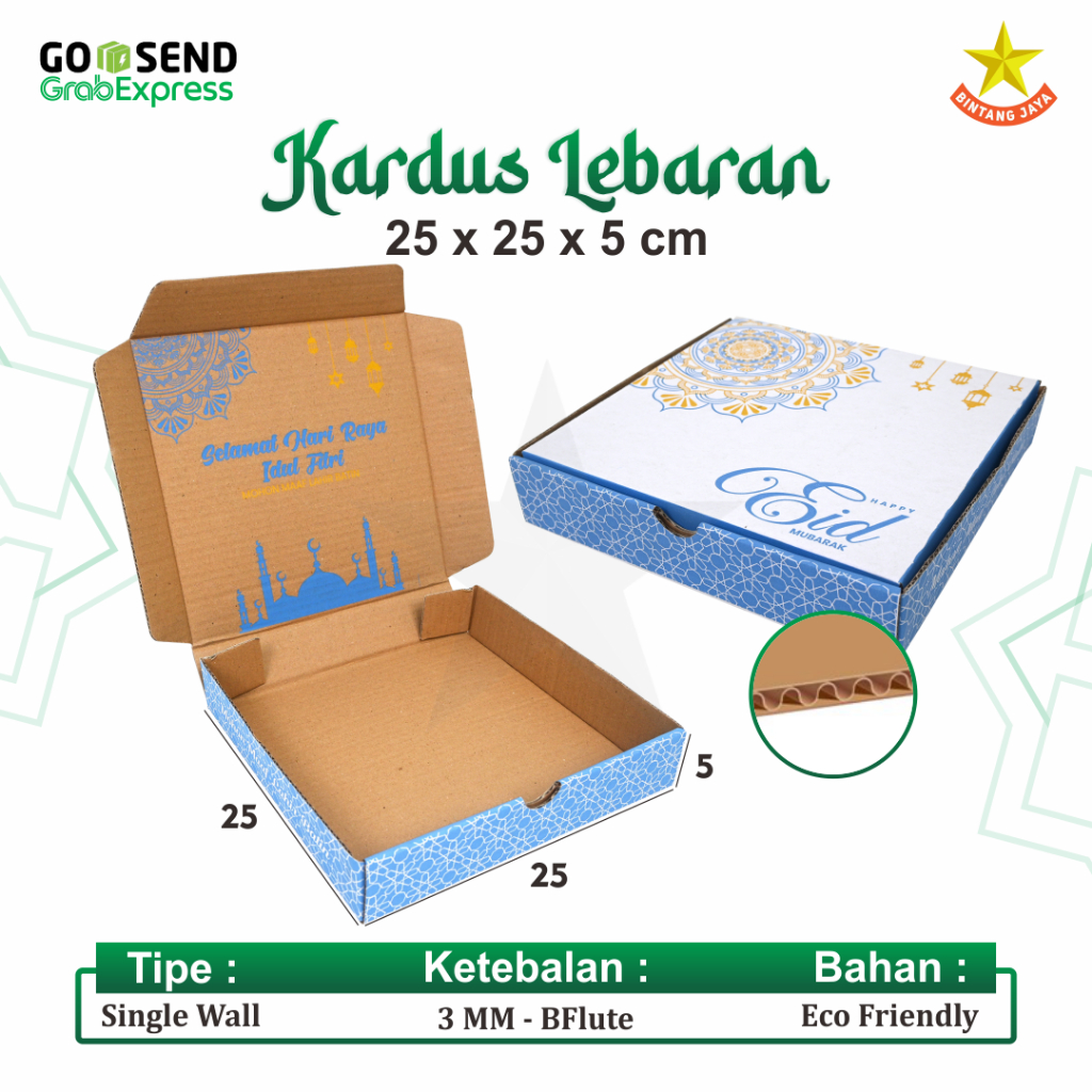 Box Toples Kue Kering 250gr "Premium" isi 4  (25x25x5 cm) Slide/Kuker 250gr/Box/IdulFitri/EidMubarak