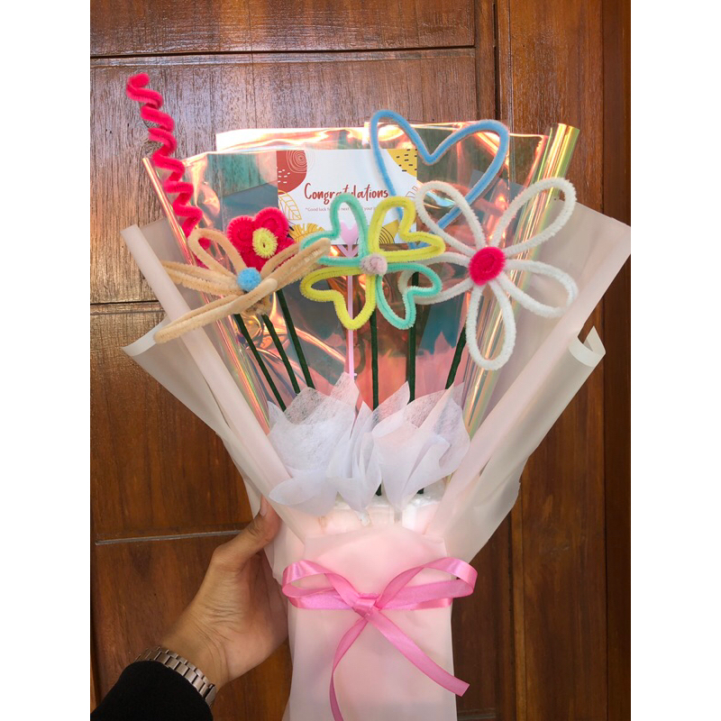 Bouquet Kawat Bulu / Bucket kawat bulu / bunga kawat bulu / kawat bulu / bouqet bunga / bouqet kawat