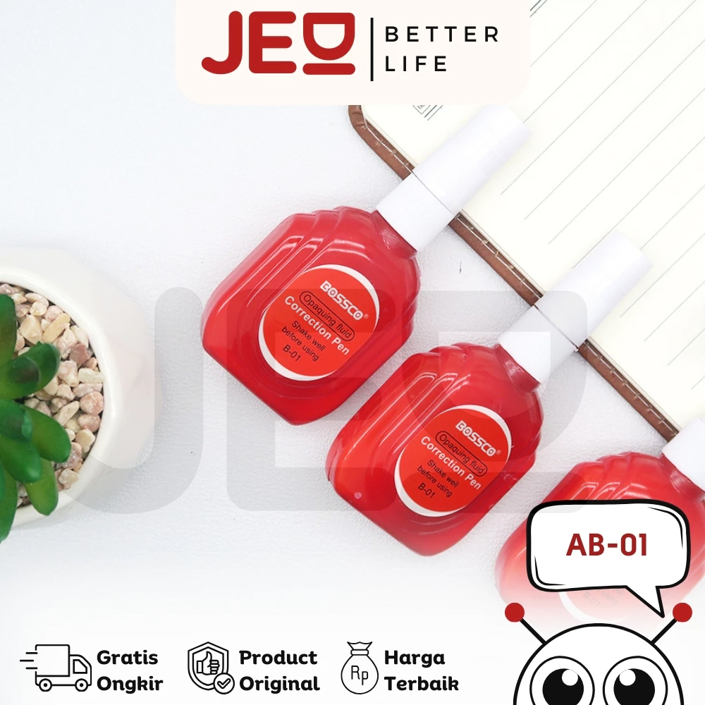 

D3W! (1 box isi 12 pcs) Correction Fluid Cairan Koreksi Penghapus Cair BOSSCO B-01