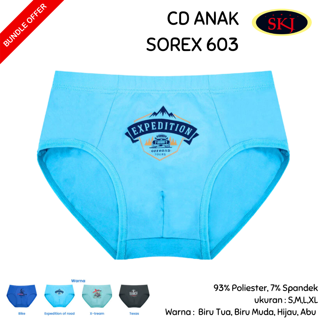 [ISI 3] CD Anak Laki-Laki SOREX GM 603 / Celana Dalam Halus Ukuran M-L / Celana  Dalam Pria