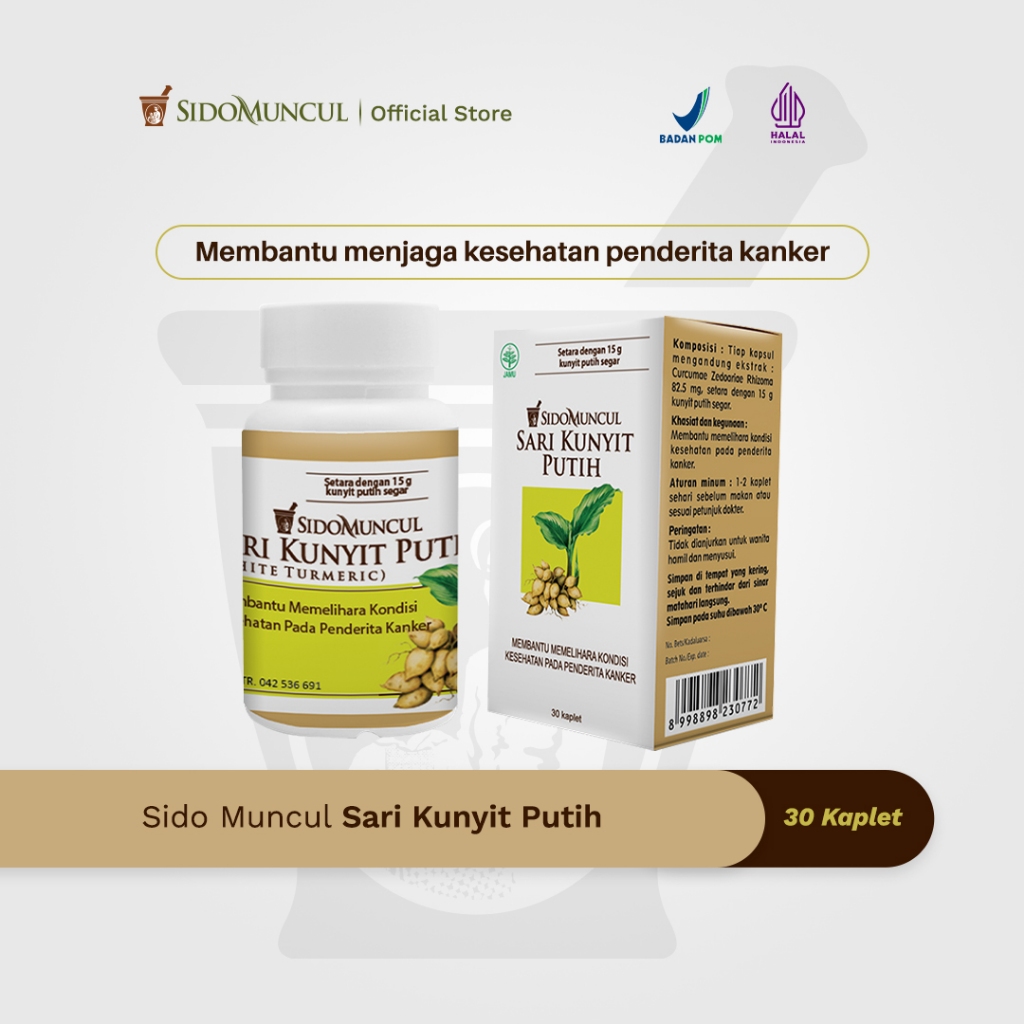 Sido Muncul Natural Sari Kunyit Putih 30’k - Membantu Memelihara Kondisi Kesehatan pada Penderita Ka