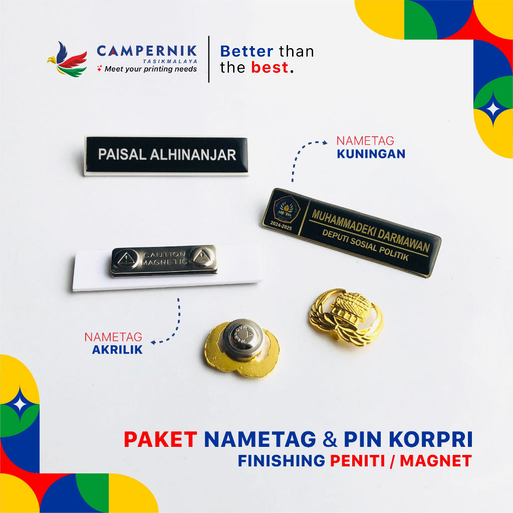 

PAKET NAME TAG DAN PIN KORPRI FINISHING MAGNET / PENITI