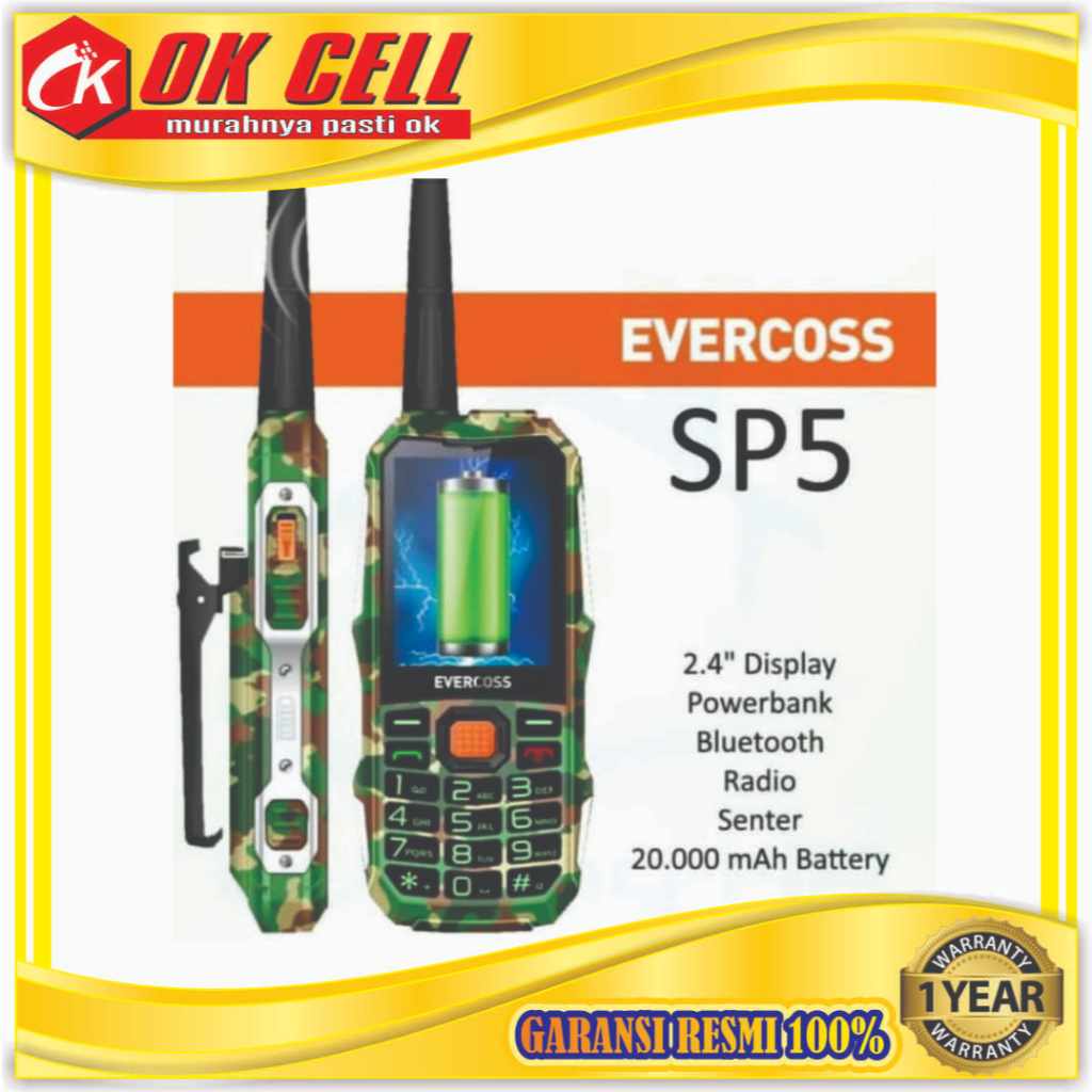 Evercoss SP5 PRO Dual SIM Baterai 20000 mAH