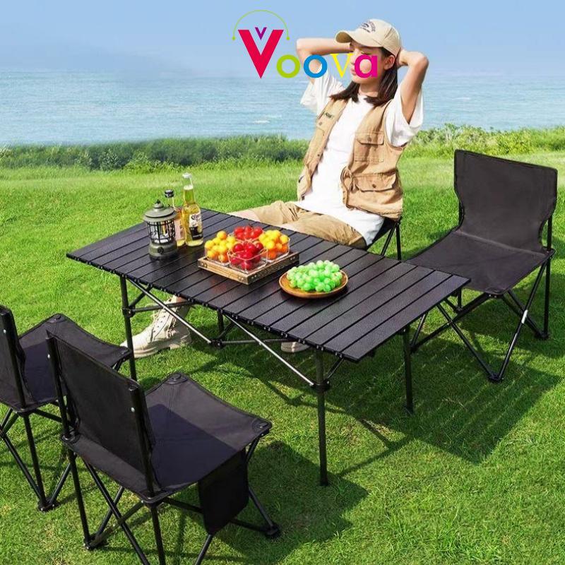 VOOVA Meja dan Kursi Portable/ Meja dan Kursi Lipat/ Meja Outdoor/ 1 Set Meja Lipat Outdoor Dan Kurs