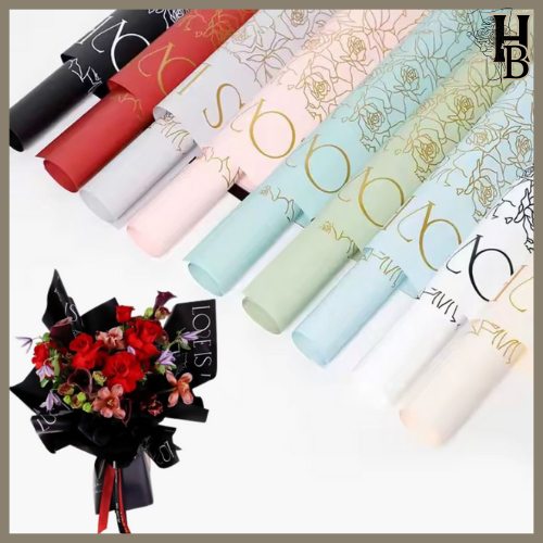 

Flower Wrapping Paper LOVE Kertas Buket Bunga Cellophane 6165